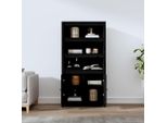 Vidaxl Credenza Nera 80X35X154 Cm In Legno Di Pino Massiccio