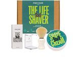 Menrock The Life Shaver Crema Da Barba Al Lime Siciliano 100Ml + Pennello Da Barba + Supporto Per Pennello + Rasoio + Lame Per Rasoio