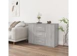 The Living Store Credenza Grigio Sonoma 91X29,5X65 Cm Materiale Legno