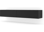 Mobile Tv Sospeso Bingo 180 Cm Black Matt Tavolo Basso Tv Porta Tv Credenza Tv Cassettiera Mdf Tavolo Hi-Fi Moderno Loft Design Industriale