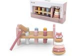 Viga Polarb Set Piramide Di Legno + Martello Montessori Fox