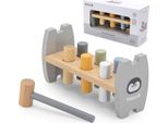 Viga Polarb Punzone Di Legno Con Martello Penguin Montessori