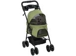 Pawhut Passeggino Per Cani Passeggino Per Gatti Pieghevole Per Cani E Gatti Di Piccola Taglia Fino A 4 Kg Passeggino Per Animali Oxford Verde Scuro 67 X 45 X 96 Cm
