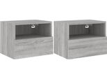 Pensili Tv 2 Pz. Grigio Sonoma 40X30X30 Cm Materiale A Base Di Legno
