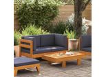 Set Di 2 Pezzi Per Salotto Da Giardino Con Cuscini In Legno Di Acacia Grigio Scuro