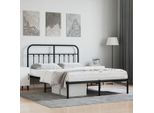 Vidaxl Struttura Letto Con Testiera In Metallo Nero 140X190 Cm - Struttura Letto - Cornici Letto - Struttura Letto - Letto