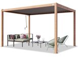 Primeyard Pergola 3X4 M Montanti In Alluminio Look Legno Con Tetto A Doghe In Acciaio Gazebo Da Giardino