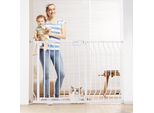 Cancelletto Per Animali Domestici, Gamma Di Larghezza 749-1229 Mm - Cancelletto Per Scale, Cancelletto Girevole Su Entrambi I Lati, Altezza 762 Mm - Cancelletto Per Bambini Bianco Senza Foratura