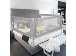 Jopassy Protezione Letto Bambini Protezione Letto Regolabile In Altezza 200Cm Protezione Anticaduta Letto Per Bambini, Protezione Letto Per Bambini Con Rete Arieggiata, Per Letto Famiglia E Lettino