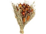 Bouquet Decorativo Di Fiori Secchi Misto Arancio, Decorazione Da Tavola Naturale, Fiori Ed Erbe Selvatiche Secche 42Cm