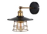 Globo Lighting Applique In Metallo Nero Opaco, Maglia Metallica In Ottone Antico, Metallo Nero Opaco, Direzione Della Luce: Verso Il Basso, Lxh: 200X280Mm, Al: 280Mm, Escl. 1X E27 60W 230V