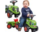Falk Trattore Baby Claas Verde Con Rimorchio + Accessori Da 1 Anno