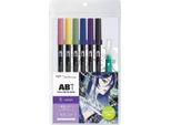 Tombow Brushpen Set Manga Moon - 6 Pezzi Pennarelli Per Acquerello