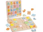 Mondo Classico Montessori Puzzle In Legno Imparare L'alfabeto Lettere Parole 27 El.