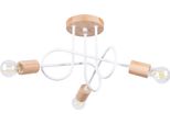 Lampadario Ember 3 Bianco 3Xe27 15W Acciaio/Legno 26X56X14Cm Sollux Lighting