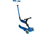 Globber GO-UP Active Lights - Triciclo, Balance Bike E Monopattino 3 In 1, 120/80 Mm, 3 Ruote, Regolabile In Altezza, Blu Scuro