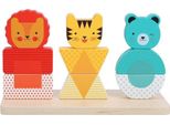 Petit Collage Puzzle Pieghevole In Legno Leone, Tigre E Orso