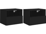 Pensili Tv 2 Pz. Nero 40X30X30 Cm Materiale Legno