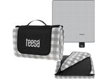 Teesa TSA8903 Coperta Da Picnic Con Isolamento, 200 X 200 Cm, Grigio A Quadri