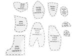 Memory Bear Modello Righello 10 Pezzi Acrilico Modello Di Cucito Per La Fabbricazione Di Bambole Carino (12 Pollici)