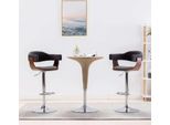 The Living Store Sgabello Da Bar 2 Pz. Legno Curvo E Tessuto Grigio