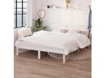The Living Store Letto In Legno Massiccio Di Pino Bianco 160X200 Cm