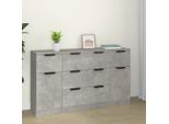 Maison Exclusive - Set Di Credenze 3 Pz Grigio Cemento In Legno Multistrato