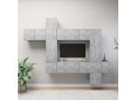 Maison Exclusive - Set Di Mobili Porta Tv 10Pz Grigio Cemento In Legno Multistrato