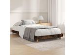 The Living Store Struttura Letto In Rovere Fumé 90X190 Cm Materiale A Base Di Legno