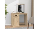 The Living Store Comodino Con Specchio In Rovere Sonoma 90X50X132,5 Cm