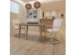 The Living Store Sedia A Sbalzo 2 Pz. Similcuoio Bianca
