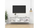 The Living Store Parete Tv Bianca 37X37X142,5 Cm Materiale In Legno