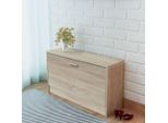 The Living Store Panca Per Scarpe In Rovere 80X24X45 Cm