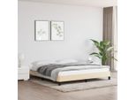 The Living Store Struttura Letto Crema 160X200 Cm In Tessuto