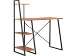 vidaXL Schreibtisch mit Regaleinheit Schwarz und Eiche 102×50×117 cm - Schreibtisch - Schreibtische - Schreibtisch Mit Regalen - Schreibtische Mit Regalen