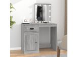 The Living Store Comodino Con Led Grigio Sonoma 90X50X132,5 Cm Materiale A Base Di Legno
