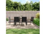 The Living Store Sedie Da Giardino 6 Pz. Nere 55X61,5X90 Cm In Textilene E Acciaio