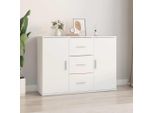 The Living Store Madia Bianca 91X29,5X65 Cm Materiale A Base Di Legno