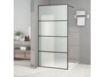 The Living Store Schermo Doccia Per Cabina Doccia Nero 100X195 Cm Esg Satinato