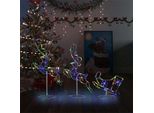 The Living Store Decorazione Natalizia Led Renna E Slitta In Acrilico 260X21X87 Cm Colorato