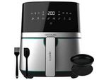 HeißLuftfritteuse Cecofry Full Inoxblack 5500 Pro, Mit ZubehöR Schwarz/Edelstahl, 1.700 Watt, Korb 5,5 Liter, Mit Silikon-ZubehöRpaket