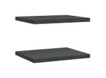 Syfax™ Mensole A Muro 2 Pz 50X40X3 Cm Nero In Acciaio Inossidabile