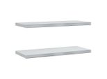 Syfax™ Mensole A Muro 2 Pz 75X30X3 Cm Argento In Acciaio Inossidabile