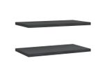 Syfax™ Mensole A Muro 2 Pz 75X40X3 Cm Nero In Acciaio Inossidabile