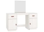 Syfax™ Set Toeletta Con Specchio Bianco In Legno Massello Di Pino