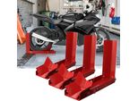 Clanmacy 3X Cavalletto Per Moto Cric Per Moto Aiuto Per Il Montaggio Cavalletto Per Trasporto Cavalletto Per Moto Rosso