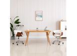 The Living Store Sedia Da Pranzo Girevole In Legno Curvato Bianco E Pelle Finta