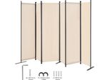 Divisorio Per Ambienti, 6 Pannelli, Schermo Pieghevole Per La Privacy, Divisorio Portatile Per Ufficio, Camera Da Letto, Studio, Tessuto Beige