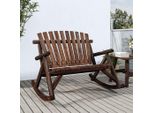 The Living Store Panca A Dondolo Da Giardino A 2 Posti 123X96X102 Cm In Legno Massiccio Di Abete Rosso