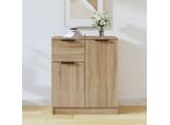 The Living Store Credenza Rovere Sonoma 60X30X70 Cm Materiale A Base Di Legno